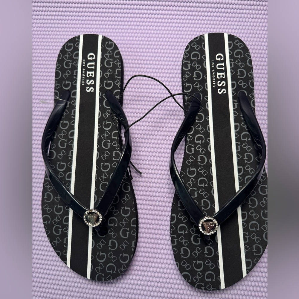 Guess Black Sandals with Sparkling Accents